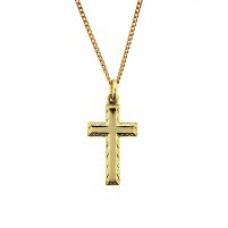 Cross Necklace - Gold - on a chain